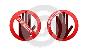 Stop Bullying Sign. Cyber protection. Social Problems. Vector illustration.