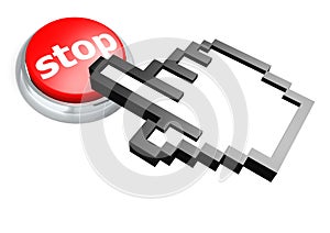 Stop button with hand cursor