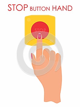 Stop button icon colored with hand