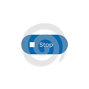 Stop button icon vector for web media player or mobile app