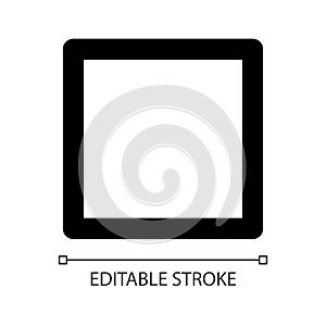 Stop button white linear ui icon