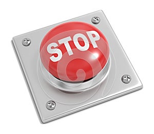 Stop Button on White