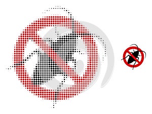 Stop Cockroach Halftone Dotted Icon