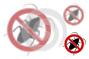 Stop Cockroach Halftone Dotted Icon