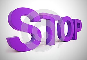 Stop concept icon means hold quit or cease - 3d illustration photo