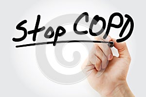 Stop COPD text with marker