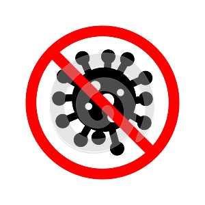 Stop corona virus forbidden sign symbol