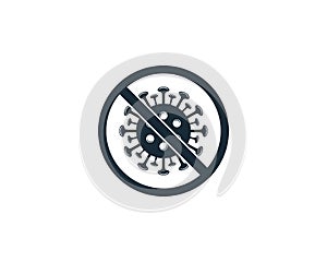 Stop Corona Virus Icon Vector Logo Template Illustration Design