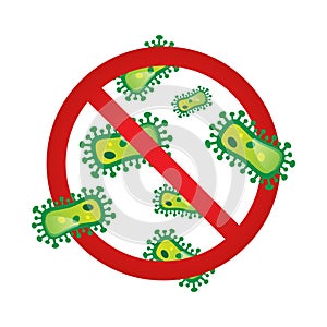 Stop corona virus outbreak warning sign vector illustration. COVID-19 pandemic infection caution symbol alert