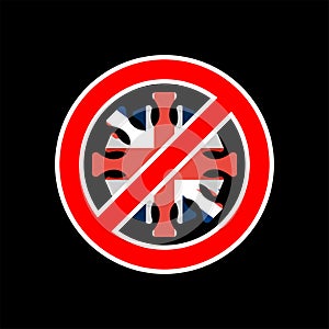 Stop coronavirus in Britain. Fighting coronavirus in Britain. British flag and COVID-2019. World epidemic. Pandemic. Country in