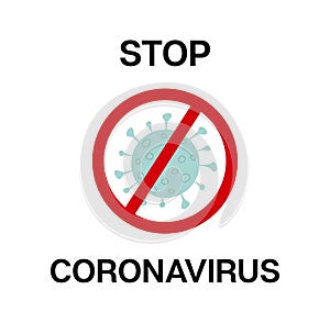 Stop Coronavirus Cartoon nCoV 19 Vector Banner. COVID-19 Prevention photo