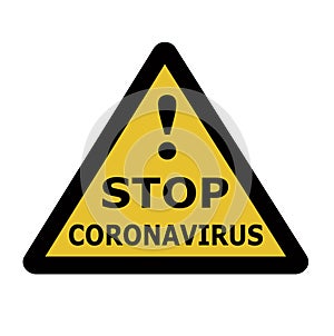 Stop coronavirus, caution icon