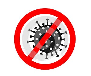 Stop coronavirus. Coronavirus infection. COVID-19. Virus spread prohibition sign. Vecto