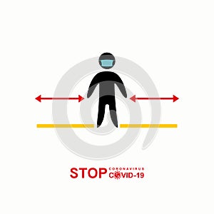 STOP coronavirus covid-19. Keep your distance in public to prevent coronavirus pandemic.