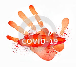 Stop coronavirus covid-19 symbol. hand symbol stopping coronavirus
