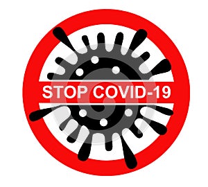 Stop the coronavirus Covid-19. Warning against the spread of the pandemic.