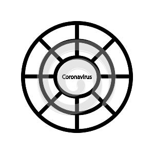 Stop Coronavirus Disease. Word Coronavirus in a closed circle eps ten