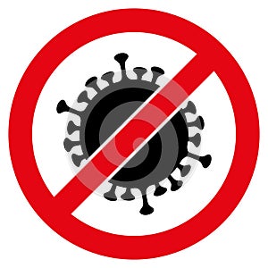 Stop Coronavirus Flat Icon Symbol