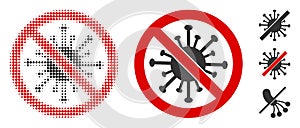 Stop Coronavirus Halftone and Solid Icon
