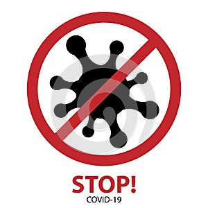 Stop coronavirus, illustration to the news disease statistics. stop the covid-19 virus. black and red stamp isolated on white back