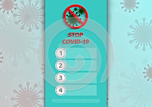 Stop Coronavirus infographics vector illustration.