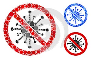 Stop Coronavirus Mosaic Icon of Circle Dots