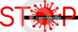 Stop coronavirus red icon