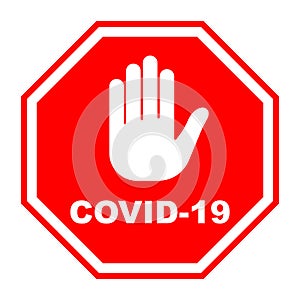 Stop coronavirus red sign. No covid-19 sign