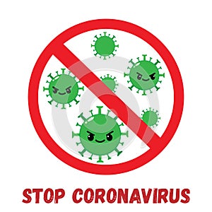 Stop coronavirus red sign vector