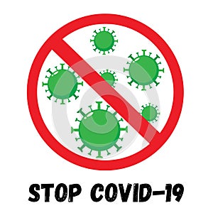 Stop coronavirus red sign vector