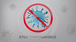 Stop Coronavirus sign with virus particles