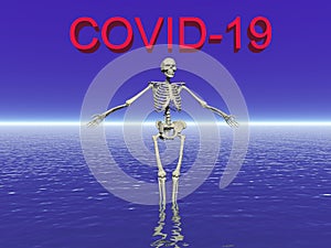 Stop coronavirus and sky - 3d rendering