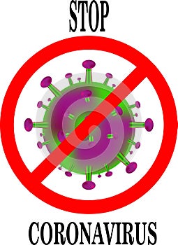 Stop coronavirus vector illustration isolated on white background. Prevention of coro