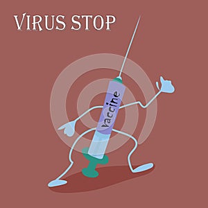 Stop coronovirus. The fight against infection. The vaccine that kills Sovid-19. an active medicine that will save us from a pandem photo