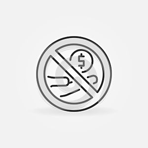 Stop Corruption and Bribery vector concept outline icon or symbol