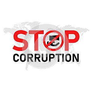 Stop corruption poster design vector