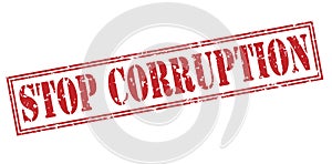 Stop corruption red stamp