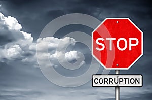 Stop Corruption road sign message