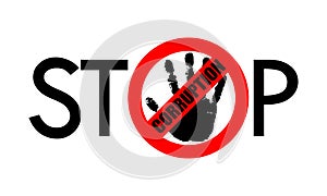 Stop corruption sign