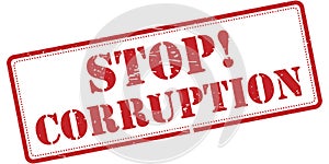 Stop corruption sign