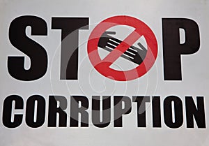 Stop corruption symbol