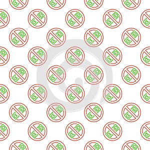 Stop Corruption vector Bribery Ban concept seamless pattern