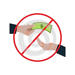 Stop corruption. Vector flat illustration