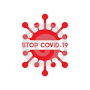 Stop Covid-19 Coronavirus icon. Abstract vector coronavirus logo. Stock illustration