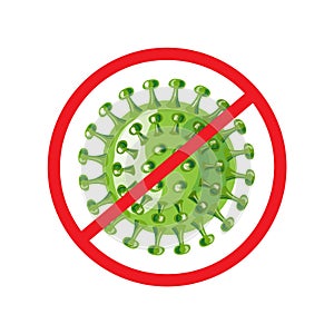 Stop covid-19 coronavirus vector illustration for awareness or alert against disease spread virus, symptoms or precautions