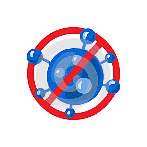 Stop covid-19 coronavirus vector illustration for awareness or alert against disease spread virus, symptoms or precautions