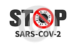 Stop covid-19 with virus icon. photo