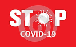 Stop covid-19 with virus icon. photo