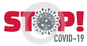 Stop covid-19 with virus icon