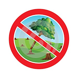 Stop cutting trees symbol